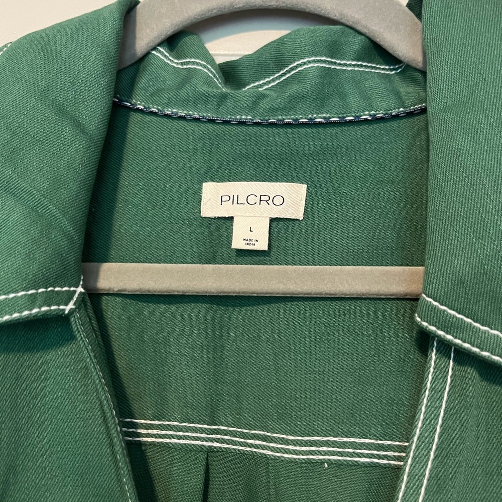 Pilcro Green Dress with White Stitching - Picture 3 of 3